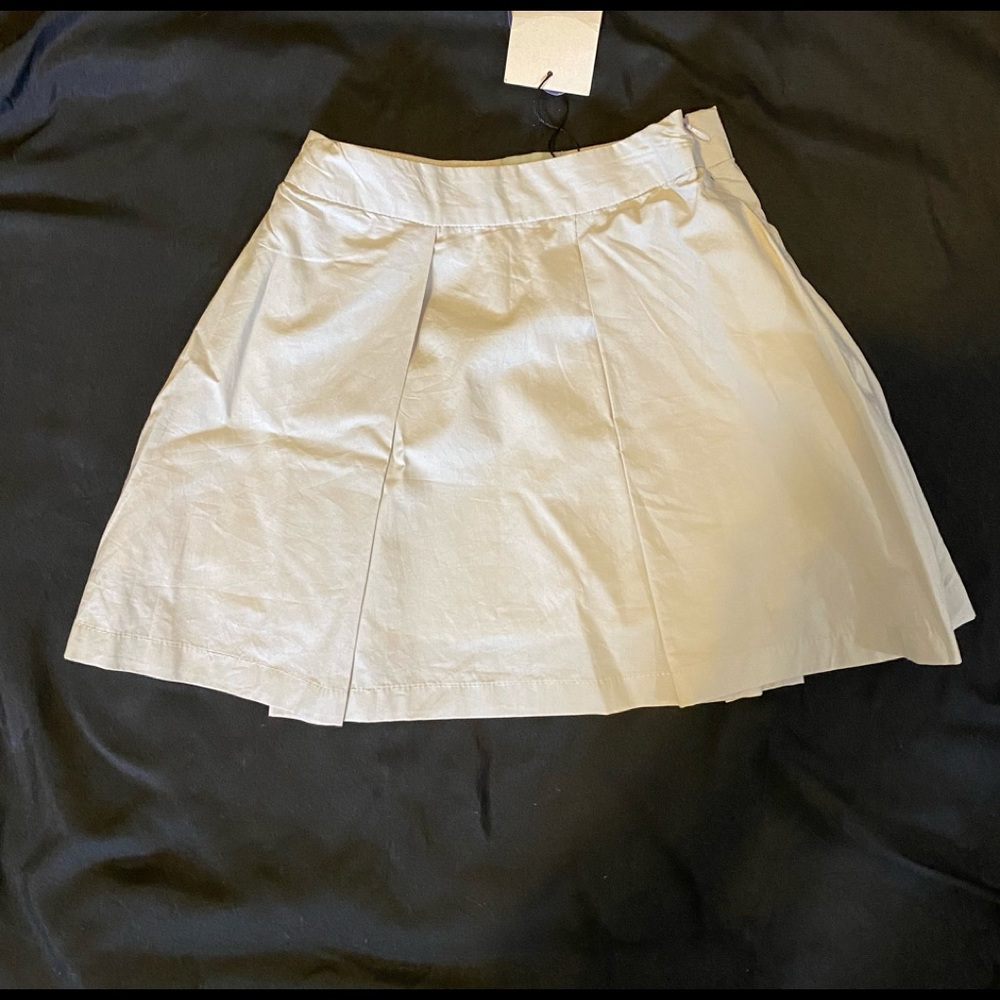 $59 NWT Juste Cle 104 4 4T Pleated Skirt Simple Full Gray Cotton Pleats Luxury